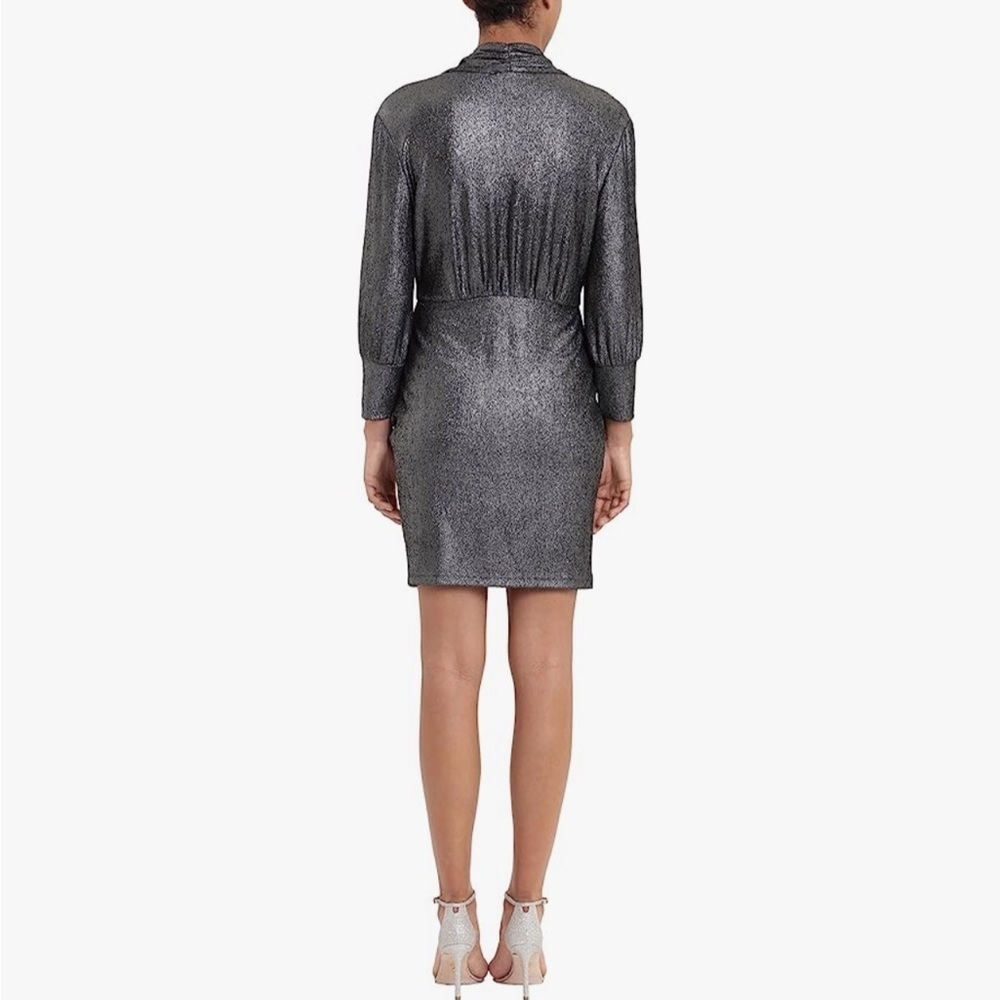 DONNA MORGAN Metallic Stretch Pocket Bodycon Dress Size 2 - Picture 2 of 9